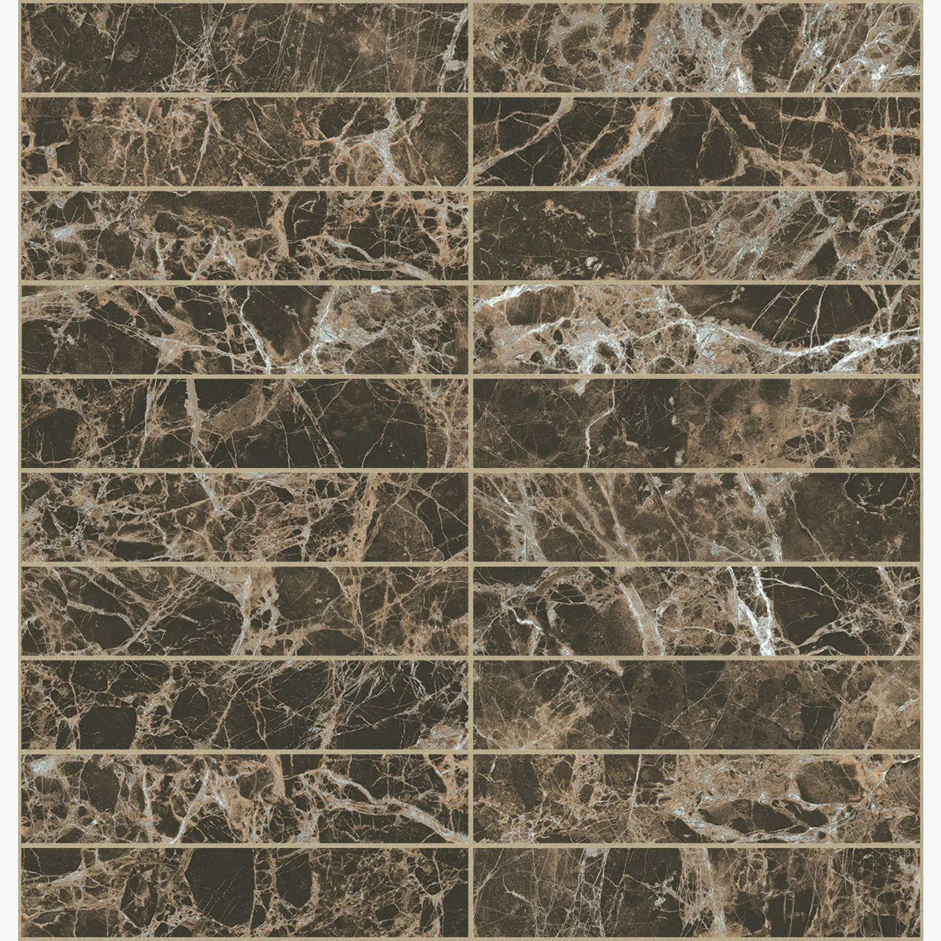 Florim Les Bijoux De Rex Marron Imperial Naturale – Matt Marron Imperial 767578 matt natur 30x30cm Mosaik 3x15 rektifiziert 9mm