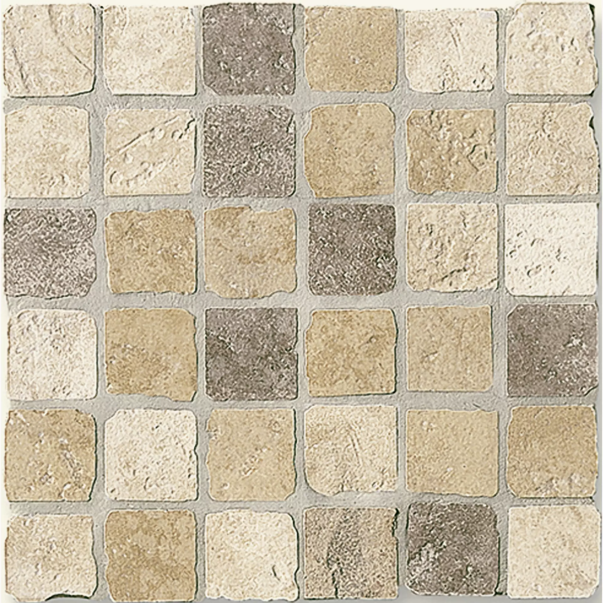 Settecento Azteca Sabbia – Avorio – Bruno Natural Mosaik Mix B6546 32,7x32,7cm 10mm