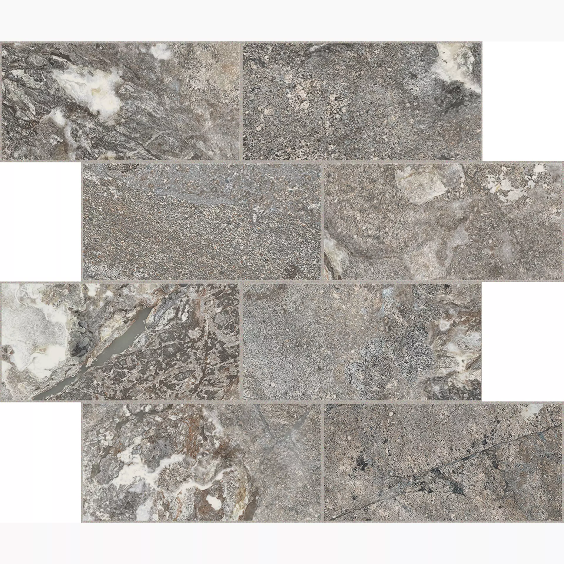 Florim Onyx & More Silver Porphyry Strutturato Silver Porphyry 767713 strukturiert 7,5x15cm Muretto Sfalsato 7,5x15 rektifiziert 6mm