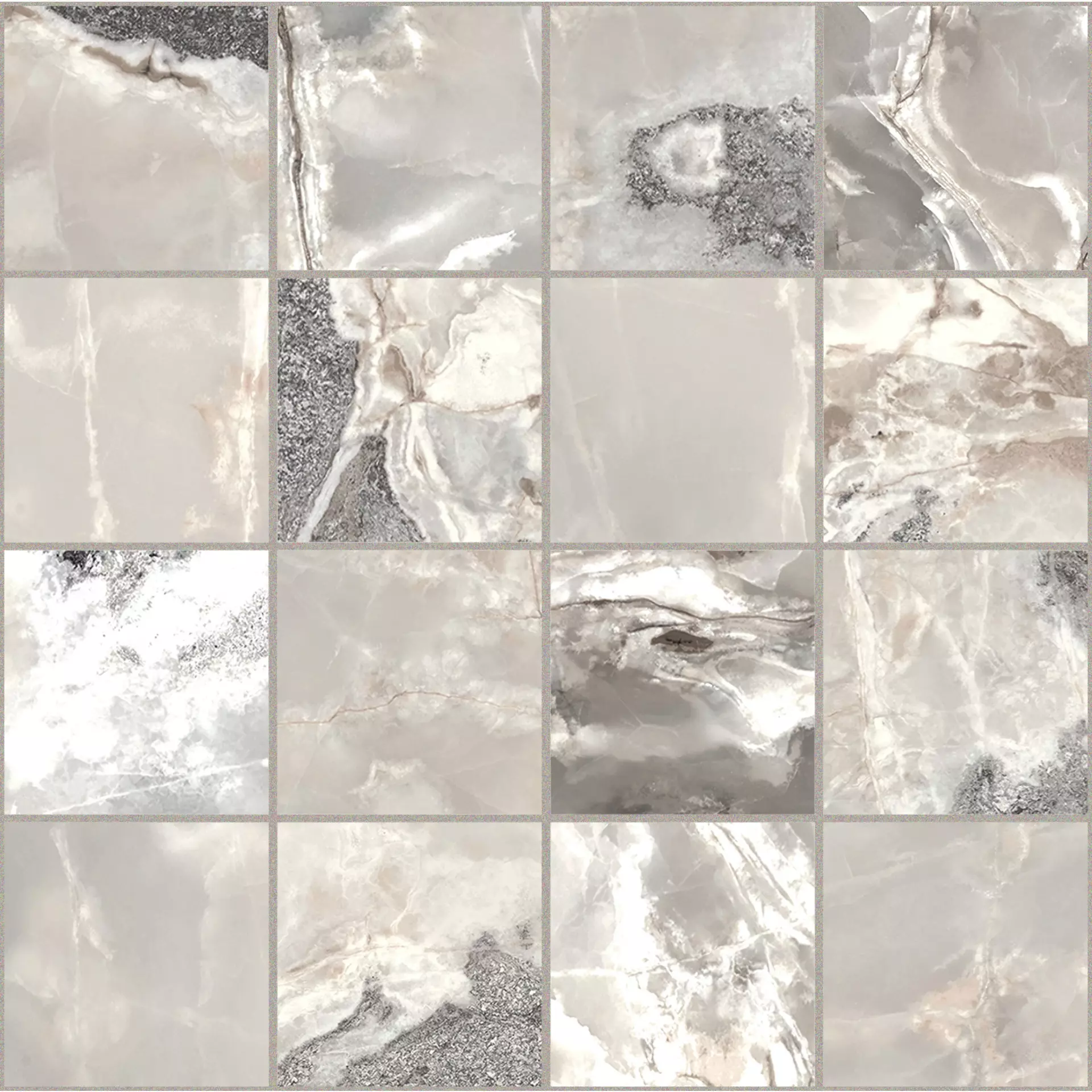 Florim Onyx & More Silver Blend Satin Silver Blend 767699 satiniert 30x30cm Mosaik 7,5x7,5 rektifiziert 6mm