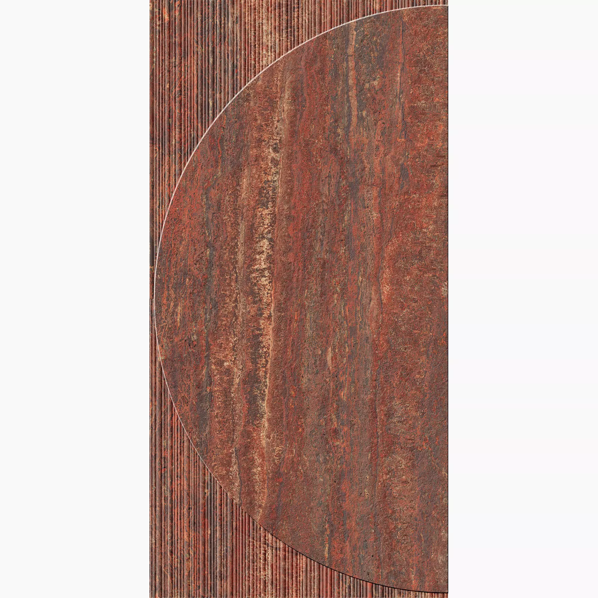 Italgraniti I Travertini Vein Cut Rosso Realup Decor Rilievo 3D TR07DRD 120x120cm 6mm