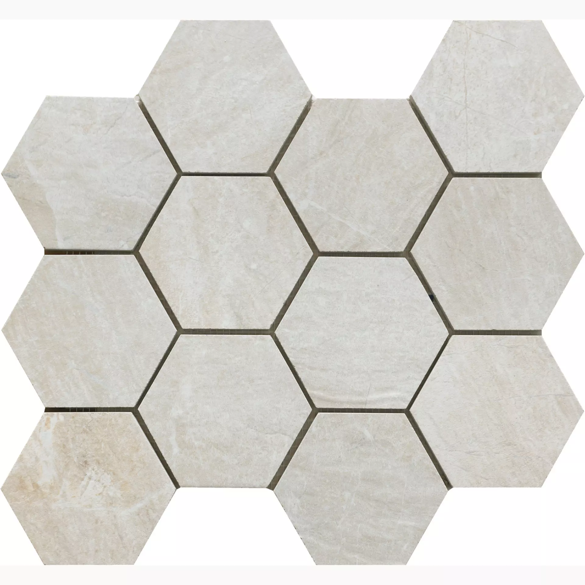 Sintesi Mystone White Naturale White PF00008298 natur 30x34cm Mosaik Hexagon 8,2mm